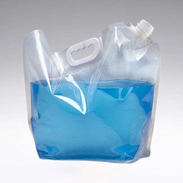 10 litre stand-up pouch Doypack transparent avec poignée jaune