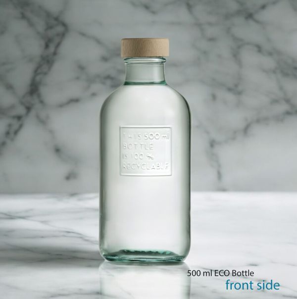 500 ml Eco Wasserflasche mit Echtholzverschluss