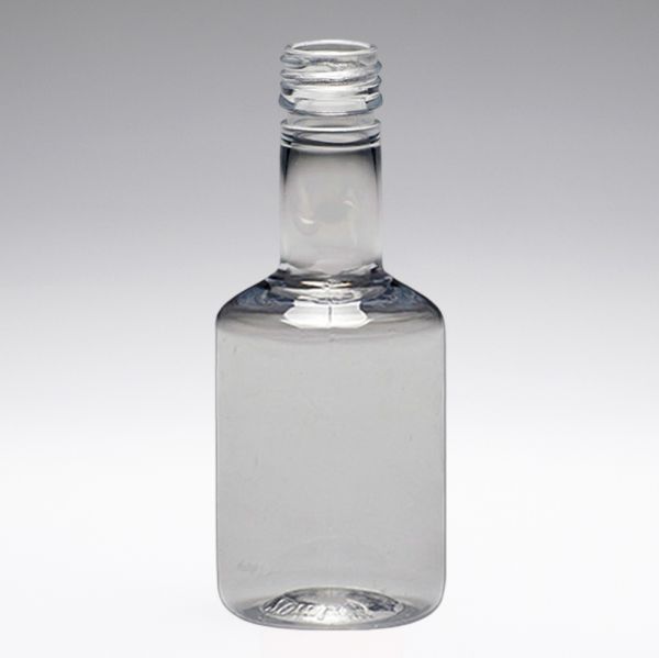 50 ml PET schnapps bottles, round, long neck, PP18, crystal clear