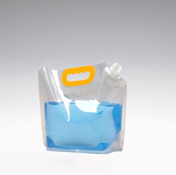 2.5 litre stand-up pouch Doypack with handle transparent