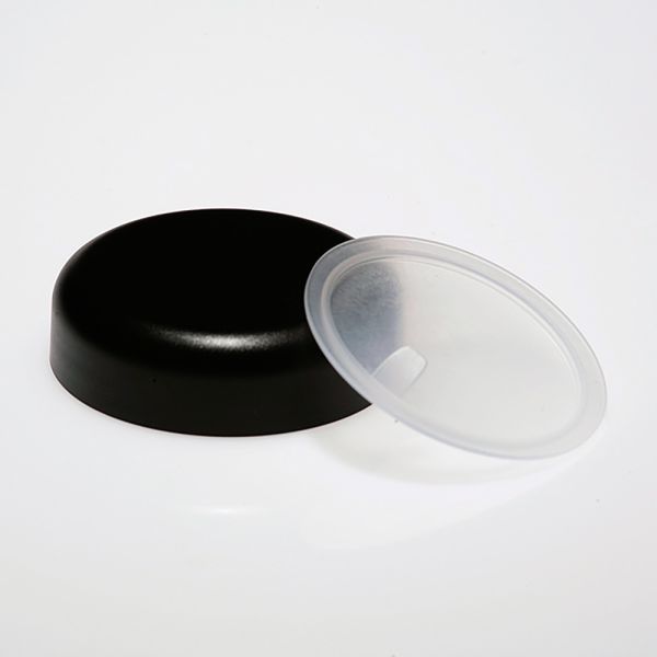 Screw cap black and transparent cover disc for 100 ml PP can