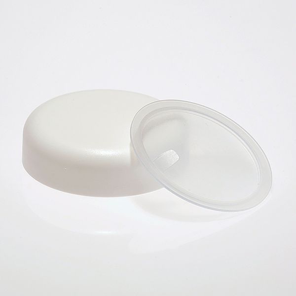 Bouchon à vis blanc et couvercle transparent pour boîte PP 100 ml