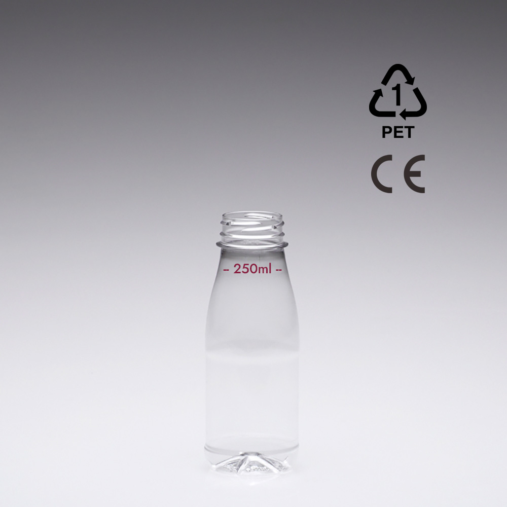 Bottiglie di succo in r-PET da 250 ml con marchio di calibrazione + marchio  CE! - Bottleshop - Einfach Flaschen kaufen