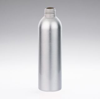 100 ml aluminium bottles, round, colourless, lacquered, 24/410