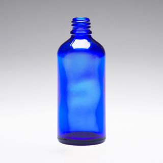 100 ml Botellas de vidrio azul DIN18