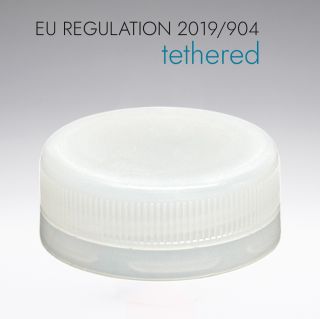 Tamper-evident cap transparent 38mm 2-Start Tethered