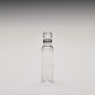 30 ml Mini-bouteilles en PET, carré, PP18, transparent