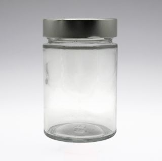 300 ml storage jars with aluminium screw-on lids, crystal clear