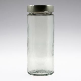 550 ml storage jars with aluminium screw-on lids, crystal clear