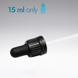 Pipette mit Erstöffnungsgarantie schwarz 57 mm 18/410