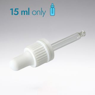 Dropper with first-opening guarantee white 59 mm 18/410