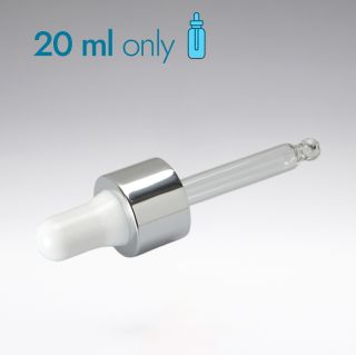 Pipette weiss/silber 56 mm 18/410 für 20 ml Glasflasche quadratisch